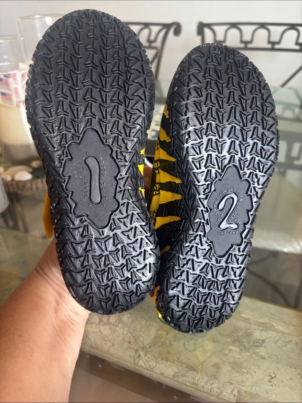 Nike Kids Yellow and Black Lightning-Accent Velcro Sneakers